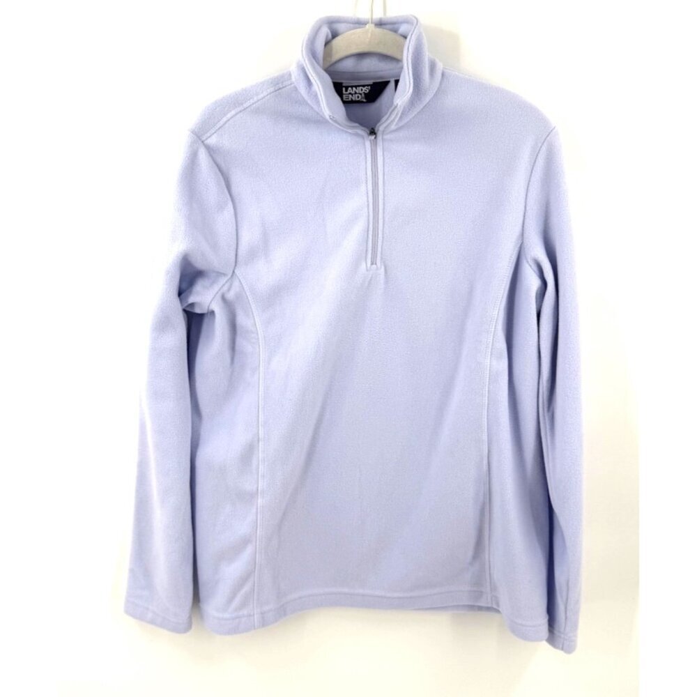 NEW Lands End Womens Anywhere Fleece Quarter Zip Pullover Size Small Purple